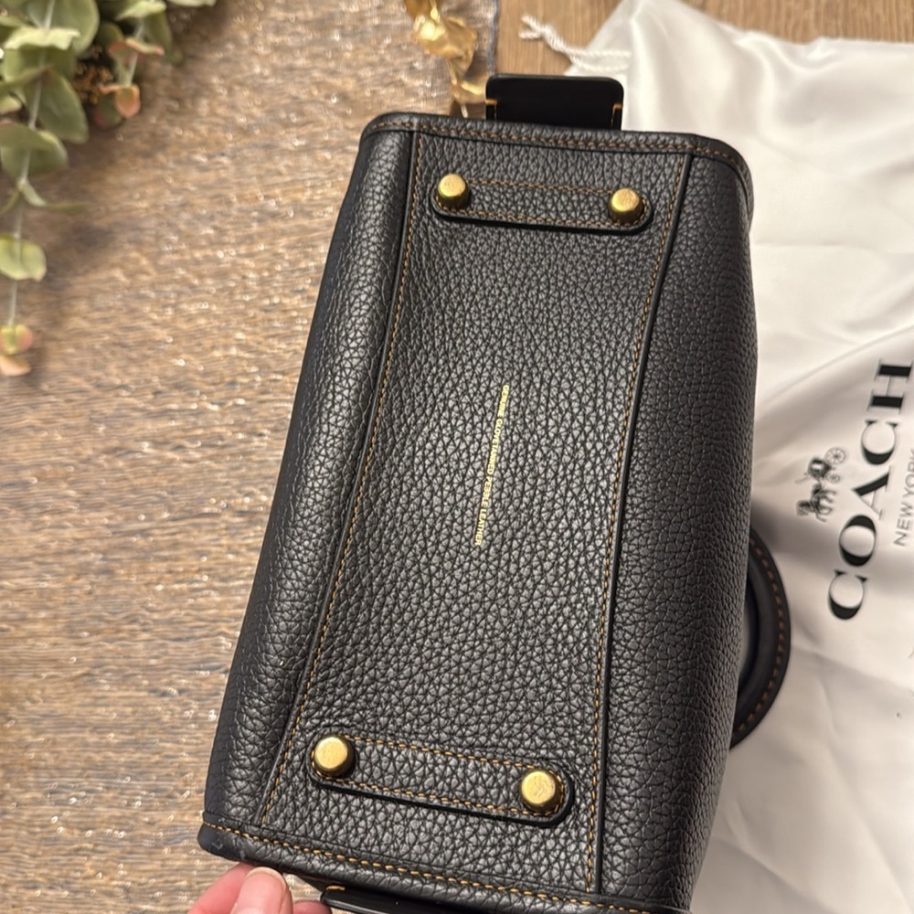 Coach Rogue 25 Black and Gold Satchel - Picture 13 of 13